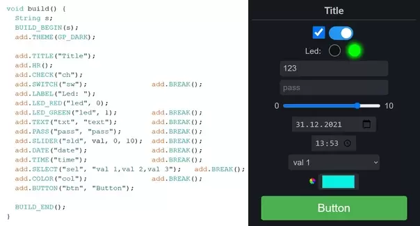 Обзор библиотеки для ESP - GyverPortal. Создание веб-интерфейса. Читать статью и скачать библиотеку на сайте Arduino Uno Wokshop.